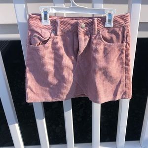 corduroy light pink color mini skirt